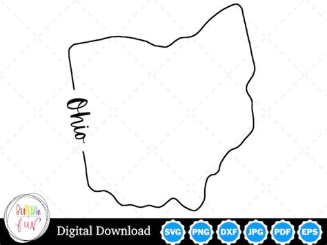 Ohio State Outline Design Ohio Png Ohio Svg Ohio Cut Files Etsy