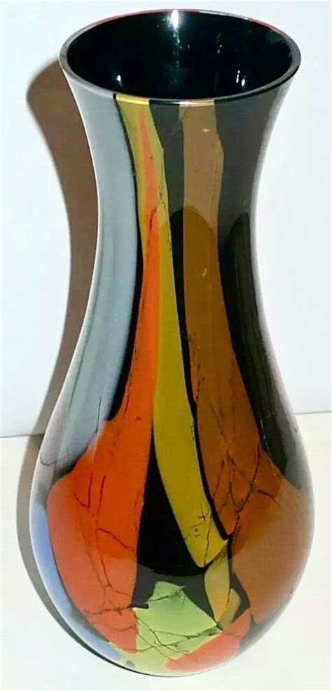 Vintage Murano Art Glass Signed Seguso Multicolored Vase Italian Midcentury At 1stdibs