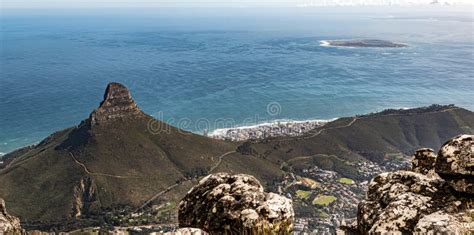 Lions Head View From Table Mountain Cape Town Stock Image Image Of