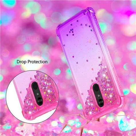 Rainbow Gradient Liquid Glitter Quicksand Sequins Phone Case For Lg