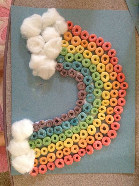 Rainbow Fruit Loop Craft Rainbow Crafts Rainbow Crafts Preschool Crafts