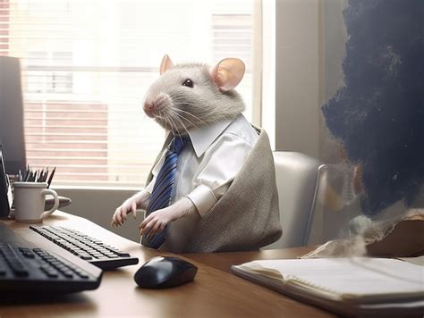 Premium Ai Image Rat Office Employee Rat Race Work Stress Life