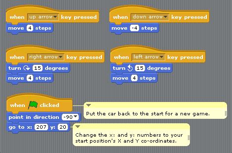 How to make a car game in scratch. Scratch Lesson 2: Programming a Car Racing Game - Simon ...