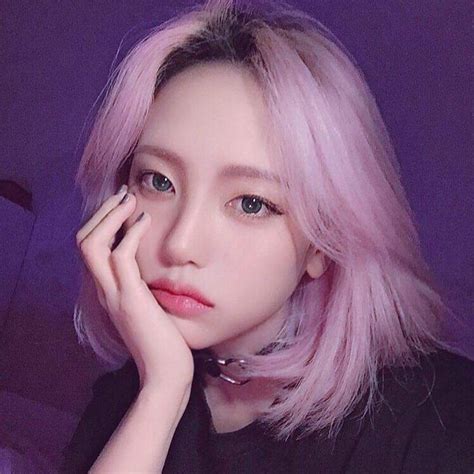 Pink Hair Girl With Purple Hair Asian Short Hair Short Hair Styles