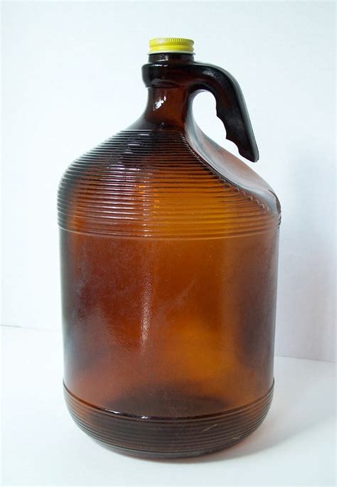 Brown Glass Purex Gallon Jug With Glass Handle And Original