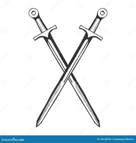 Medieval Knight Crossed Swords Stock Vector Illustration Of Armour