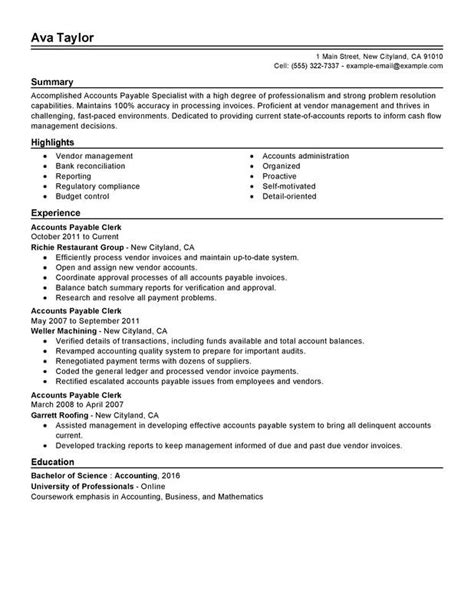 How to add an objective or headline. Accounts Payable Specialist Resume Template | IPASPHOTO