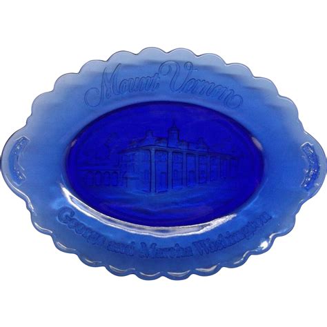 Avon George And Martha Washington Cobalt Blue Glass Plate Blue Glassware Blue Glass Cobalt Glass