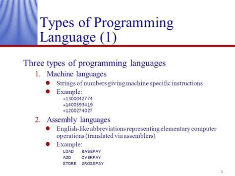 Low level languages are used to write programs that relate to the specific architecture and hardware of a particular type of computer. Low level languages examples