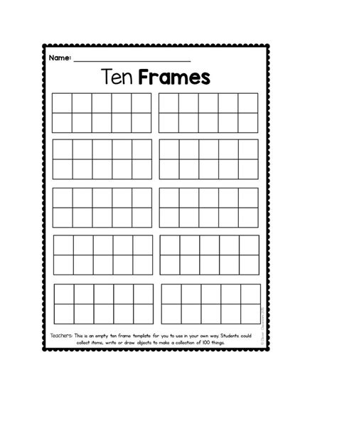 Ten Frame Printable Pdf Printable Word Searches