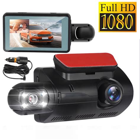 Dual Dash Cam 1080p Front And Rear Inside Cabin Cameras Tsv 170° Wide