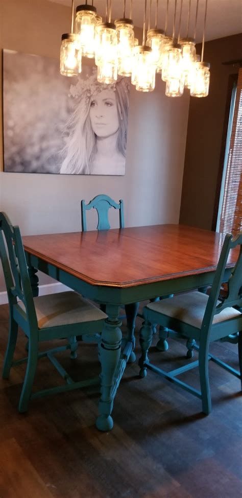 Give your furniture new life and a new look with a fresh coat of paint. DIY Chalk paint blue dining room table chairs | Diy dining ...