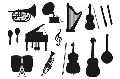Music Instrument Silhouettes Masterbundles