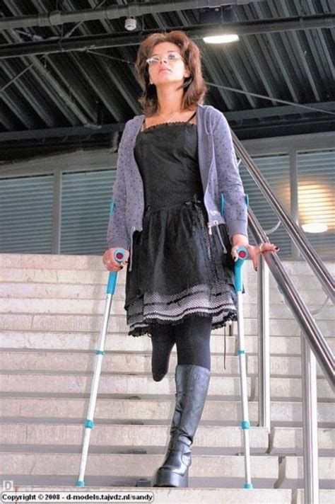 Woman Ak Amputee Crutches