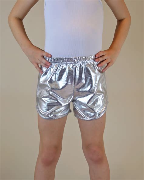 Silver Metallic Shorts Metallic Shorts Silver Shorts Silver Etsy Uk