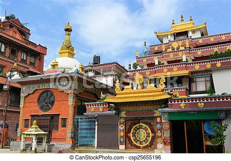 Boudhanath Buddhist Temple Kathmandu Nepal Mahayana Tibetan Style