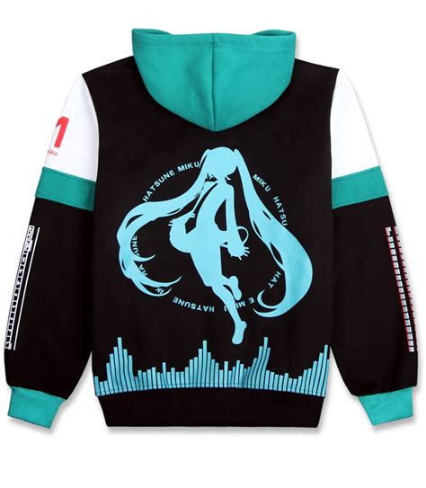 Vocaloid Hatsune Miku Hoodie Cosplay Costume Cardigan Hooded Fleeces Thicken Jacket Daily Casual