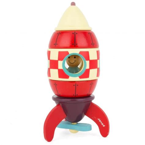 Janod Magnetic Kit Wooden Rocket Magnetic Building Toys Space Toys