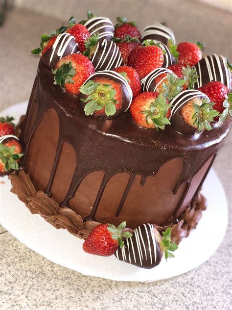 Chocolate Drip Cake With Chocolate Covered Strawberries Chocolate