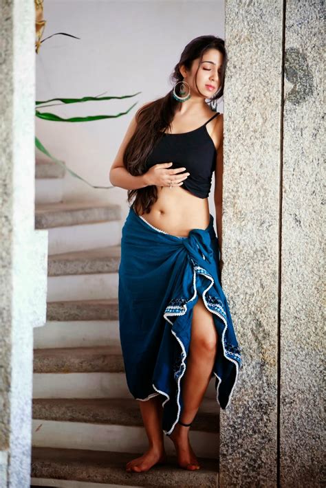 Actress Charmy Kaur Sexy Navel Show For Magazine Photoshoot Stills Actress Photos
