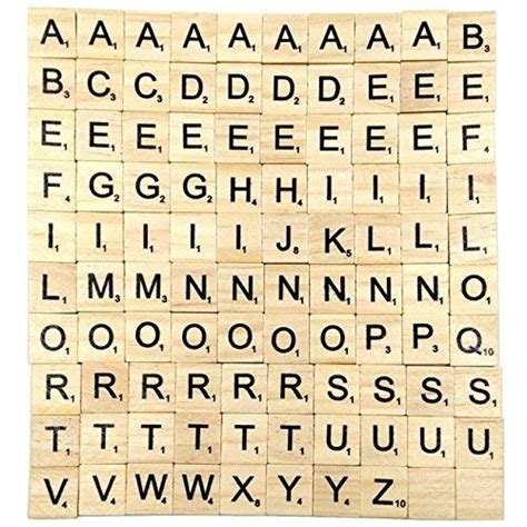 Sunnyglade 500pcs Wood Letter Tiles Wooden Scrabble Tiles A Z Capital
