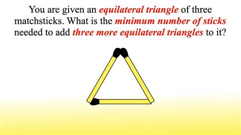 Equilateral Triangles Using Matchsticks Matchstick Puzzles Youtube