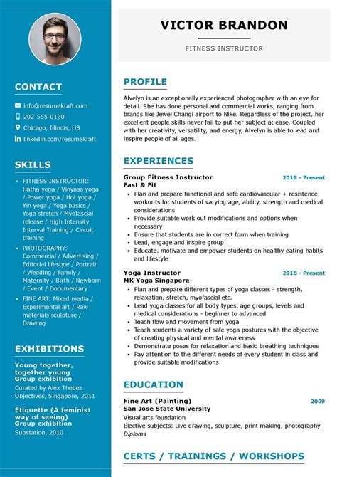 Fitness Instructor Cv Example In 2024 Resumekraft