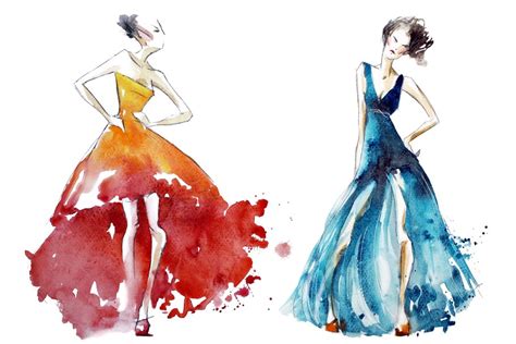 Watercolor Dresses Fashion Custom Designed Illustrations ~ Creative Market
