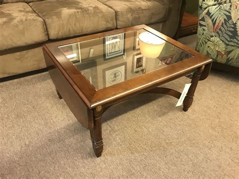 Glass Top Coffee Table W2 End Delmarva Furniture Consignment