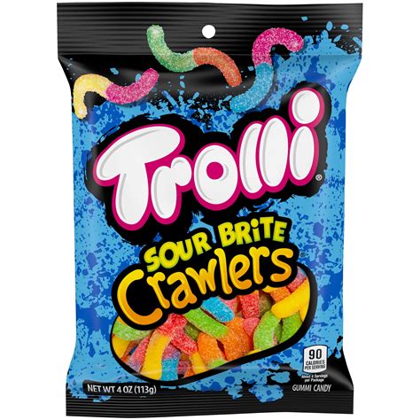 Trolli Sour Brite Crawlers Gummy Worms 4 Oz