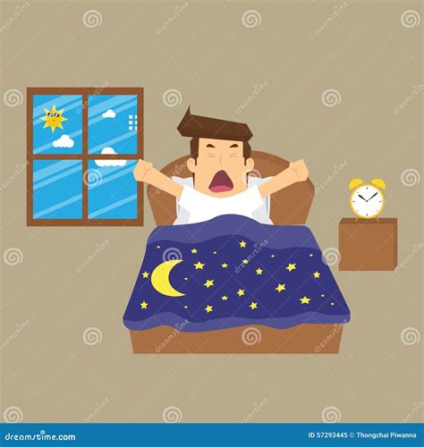 Businessman Was Awake Cartoon Vector 57293445