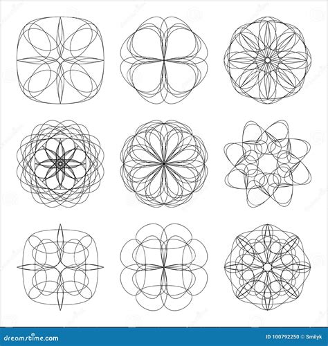 Set Of Abstract Circular Geometric Shapes Stock Vector Illustration