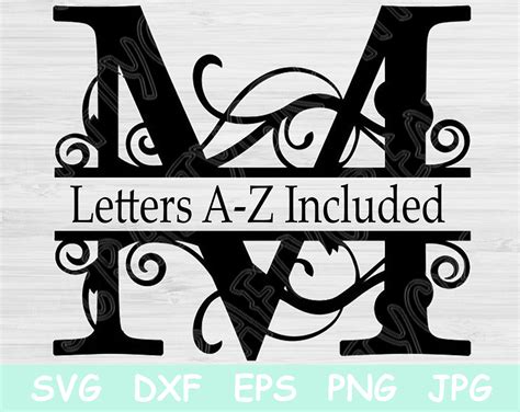Split Letter Svg Split Monogram Font Svg Initial Svg Alphabet Svg