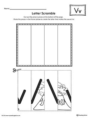 Letter V Scramble Worksheet | MyTeachingStation.com