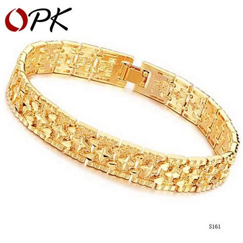 Opk Jewelry Delicate Sculpture Band Gold Color Bracelet And Bangle Retro