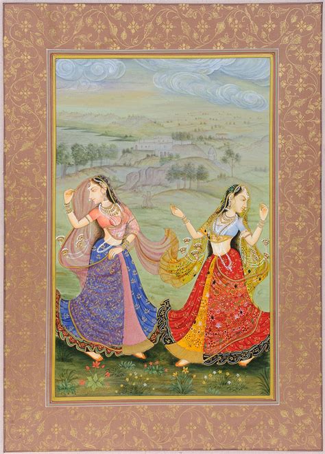 The Colors Of Dance Mughal Art In 2019 Indian Traditional Paintings