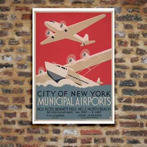 Nyc Municipal Airports1937 Vintage Travel Poster Just Posters