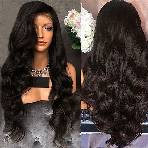 lace front wigs human hair long centre parting black curly women鈥檚 synthetic wig wigsnatural wig