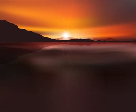 Free Vector Sunrise Landscape Illustration 01 Titanui