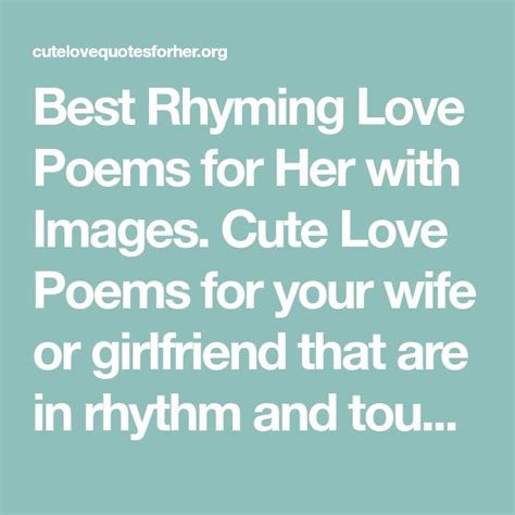 Best Rhyming Love Poems For Her With Images Cute Love Poems For Your