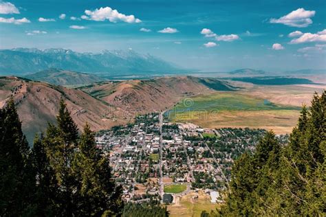Aerial View Of Jackson Wyoming Stock Photo Image Of Nature Rock