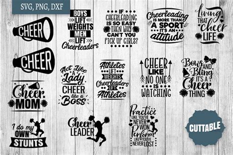 Cheer quote SVG bundle, Cheerleader cut files, Cheerleading (285973