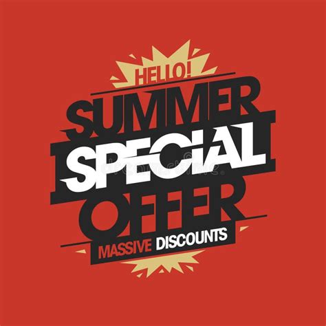 Summer Special Offer Massive Discounts Summer Sale Vector Flyer Or
