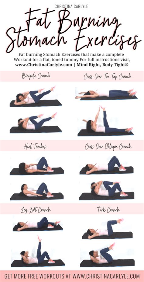 The Best Stomach Exercises For A Tight Flat Toned Tummy Stomach Workout Abs Workout Exercise