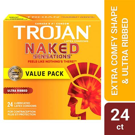 Trojan Naked Sensations Ultra Ribbed Lubricated Condoms Walmart Canada