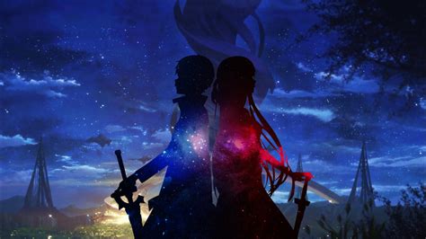Kirito And Asuna Starry Night By Nijuugo San On Deviantart