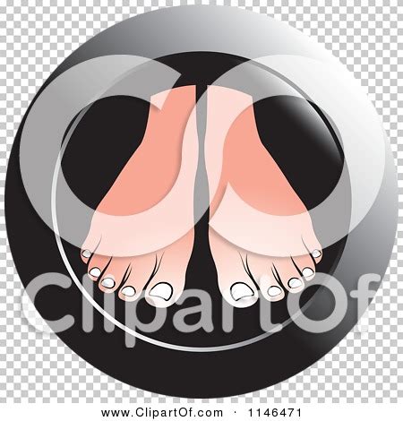 Clipart Of A Pair Of Feet On A Black Icon Circle Royalty Free Vector Illustration By Lal