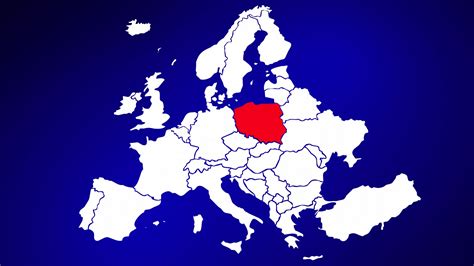 Poland Europe Country Nation Map Zoom In Stock Motion Graphics Sbv