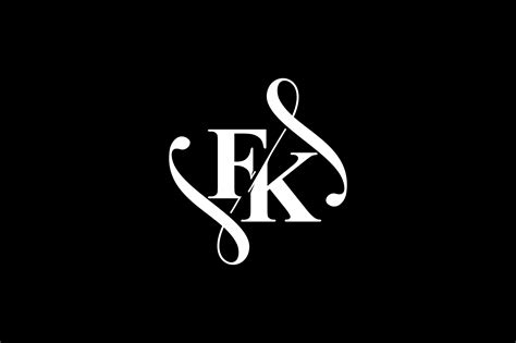 Fk Monogram Logo Design V6 By Vectorseller Thehungryjpeg