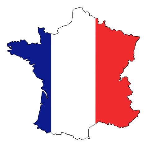 Sie ist die erste und bekannteste nationalflagge der welt, diente vielen flaggen der welt als vorbild, und wird. Clip Art: Flag Map of France Drapeau Bandiera ...